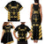 Jamaica Independence Day Family Matching Tank Maxi Dress and Hawaiian Shirt Out Of Many One People Gold Color