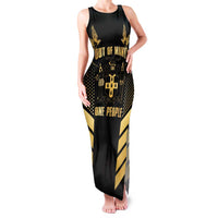 Jamaica Independence Day Family Matching Tank Maxi Dress and Hawaiian Shirt Out Of Many One People Gold Color