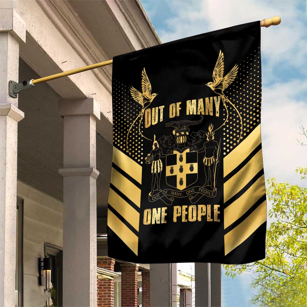 Jamaica Independence Day Garden Flag Out Of Many One People Gold Color