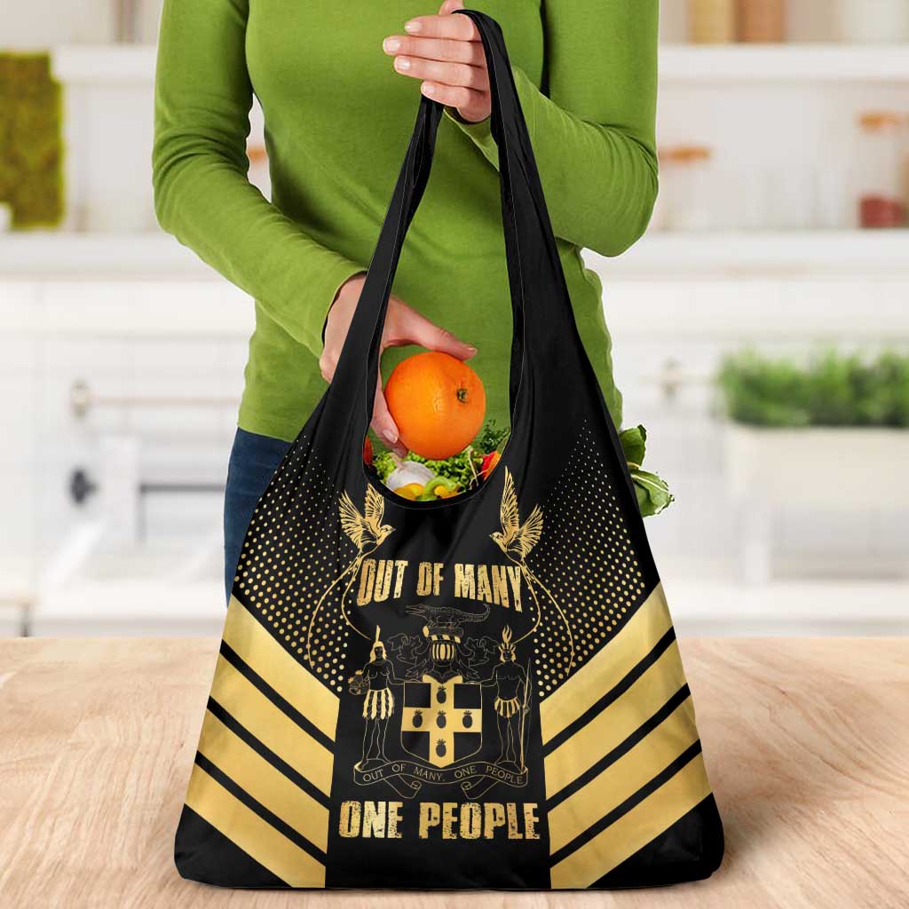 Jamaica Independence Day Grocery Bag Out Of Many One People Gold Color