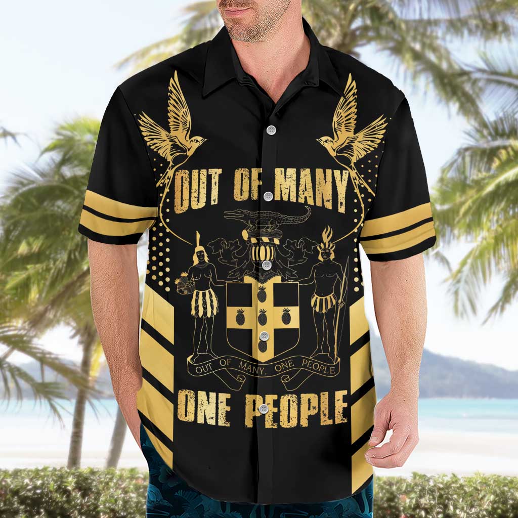 Jamaica Independence Day Hawaiian Shirt Out Of Many One People Gold Color