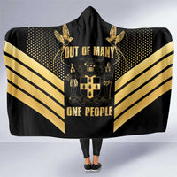 Jamaica Independence Day Hooded Blanket Out Of Many One People Gold Color