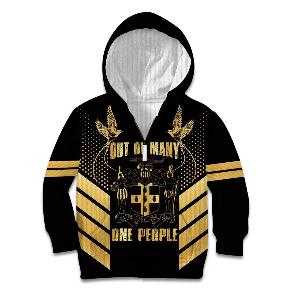 Jamaica Independence Day Kid Hoodie Out Of Many One People Gold Color