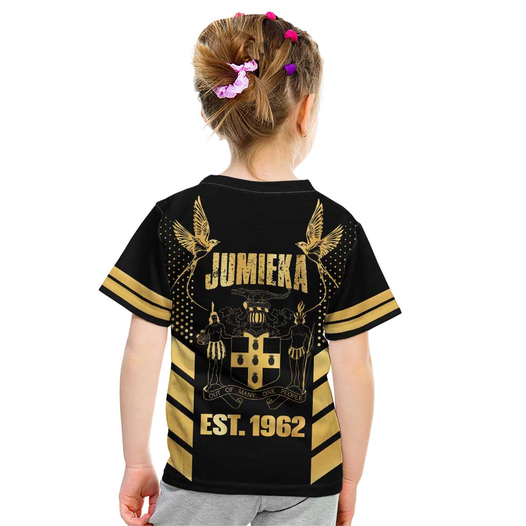 Jamaica Independence Day Kid T Shirt Out Of Many One People Gold Color