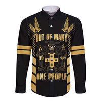 Jamaica Independence Day Long Sleeve Button Shirt Out Of Many One People Gold Color