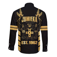 Jamaica Independence Day Long Sleeve Button Shirt Out Of Many One People Gold Color