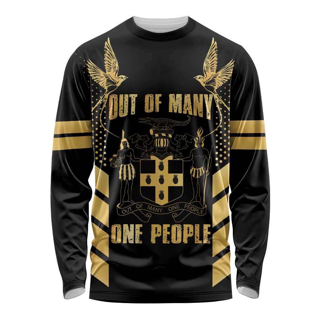 Jamaica Independence Day Long Sleeve Shirt Out Of Many One People Gold Color
