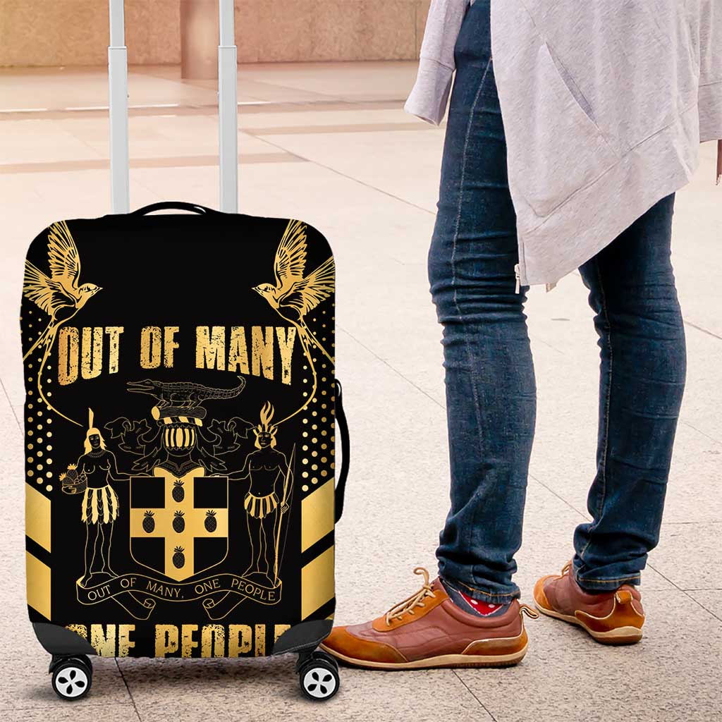 Jamaica Independence Day Luggage Cover Out Of Many One People Gold Color