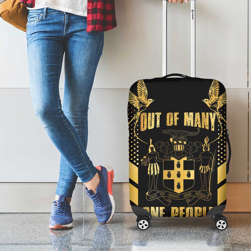 Jamaica Independence Day Luggage Cover Out Of Many One People Gold Color