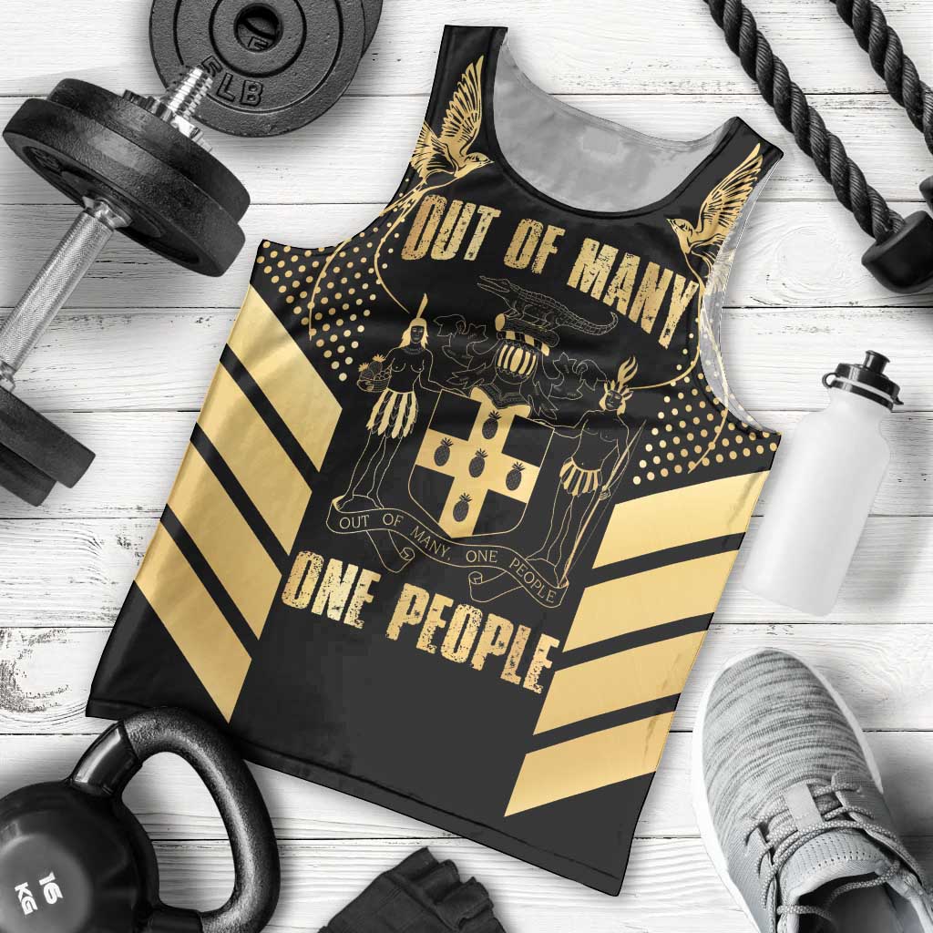 Jamaica Independence Day Men Tank Top Out Of Many One People Gold Color