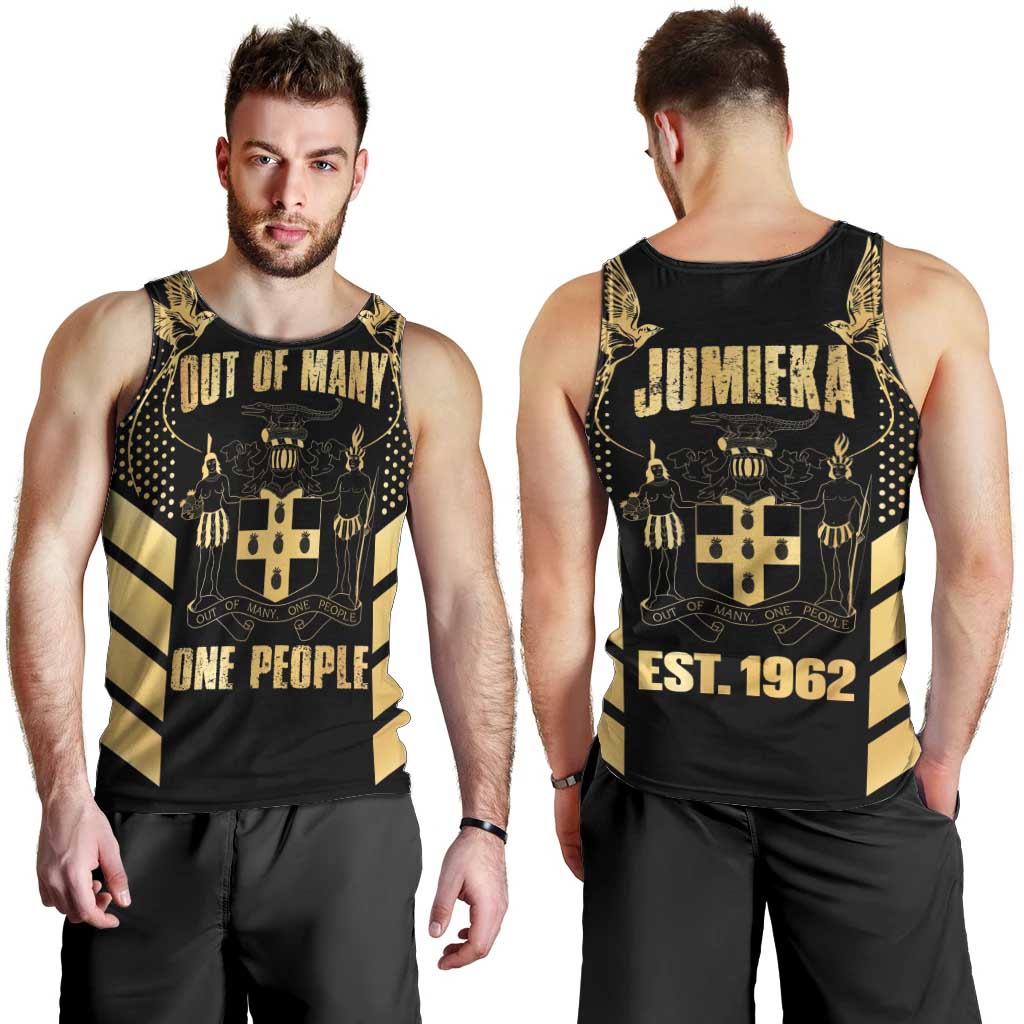 Jamaica Independence Day Men Tank Top Out Of Many One People Gold Color