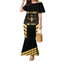 Jamaica Independence Day Mermaid Dress Out Of Many One People Gold Color