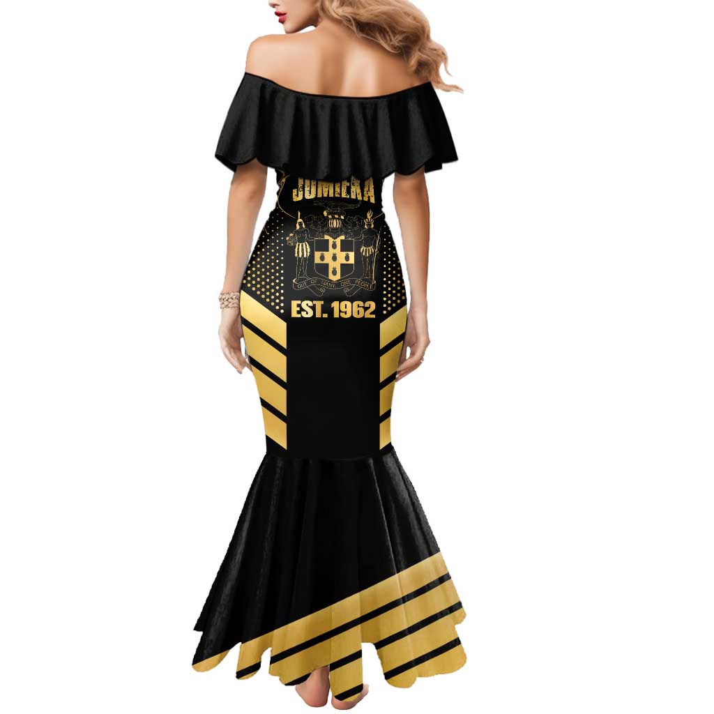 Jamaica Independence Day Mermaid Dress Out Of Many One People Gold Color