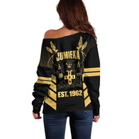 Jamaica Independence Day Off Shoulder Sweater Out Of Many One People Gold Color