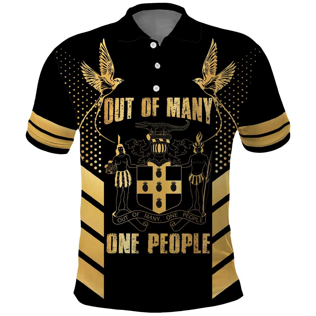 Jamaica Independence Day Polo Shirt Out Of Many One People Gold Color