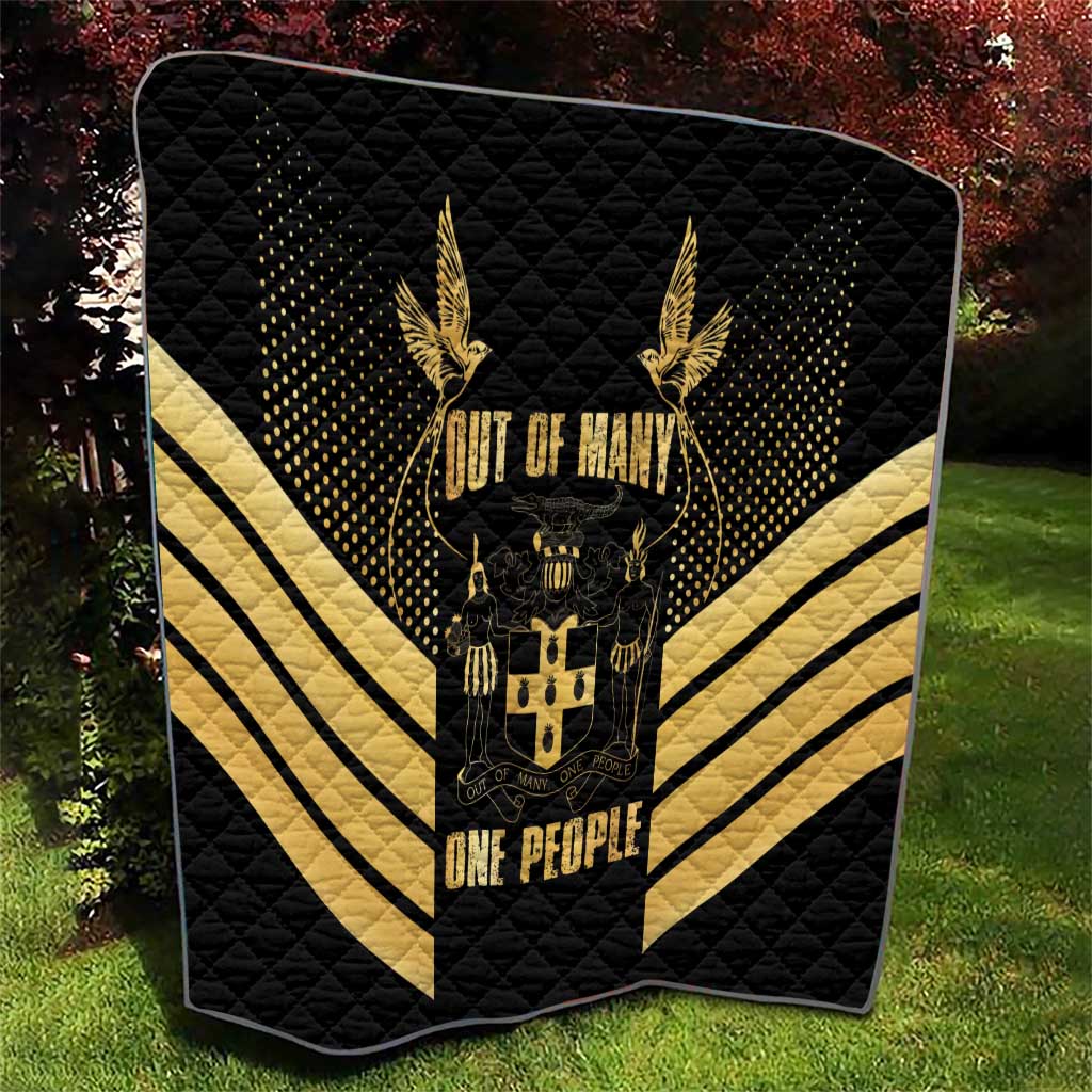 Jamaica Independence Day Quilt Out Of Many One People Gold Color