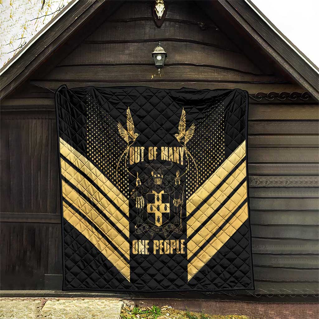 Jamaica Independence Day Quilt Out Of Many One People Gold Color