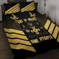Jamaica Independence Day Quilt Bed Set Out Of Many One People Gold Color