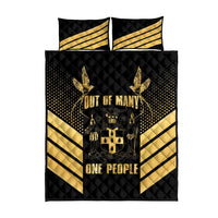 Jamaica Independence Day Quilt Bed Set Out Of Many One People Gold Color