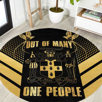 Jamaica Independence Day Round Carpet Out Of Many One People Gold Color