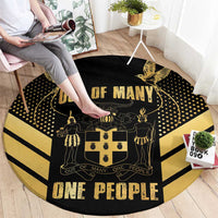 Jamaica Independence Day Round Carpet Out Of Many One People Gold Color