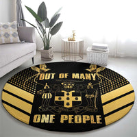 Jamaica Independence Day Round Carpet Out Of Many One People Gold Color