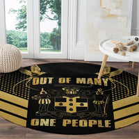 Jamaica Independence Day Round Carpet Out Of Many One People Gold Color