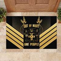 Jamaica Independence Day Rubber Doormat Out Of Many One People Gold Color