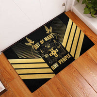 Jamaica Independence Day Rubber Doormat Out Of Many One People Gold Color