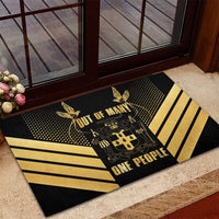 Jamaica Independence Day Rubber Doormat Out Of Many One People Gold Color