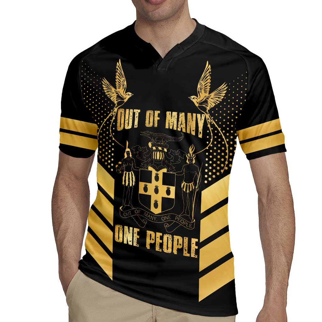 Jamaica Independence Day Rugby Jersey Out Of Many One People Gold Color
