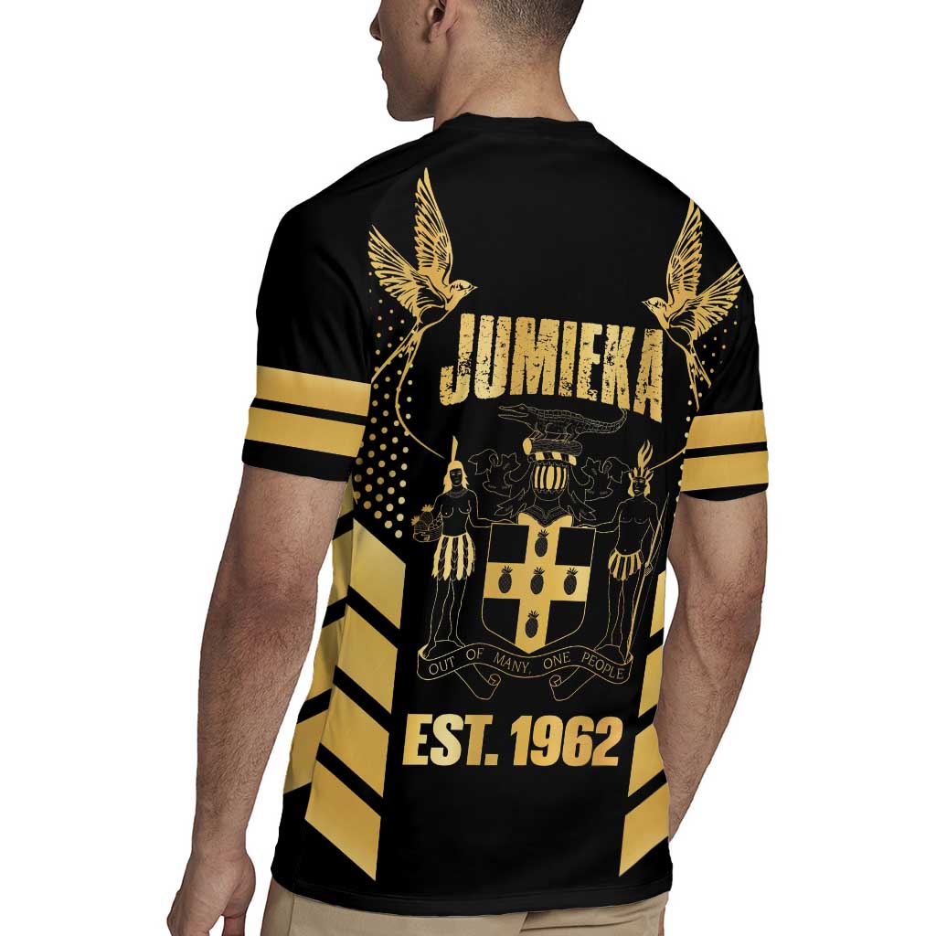 Jamaica Independence Day Rugby Jersey Out Of Many One People Gold Color