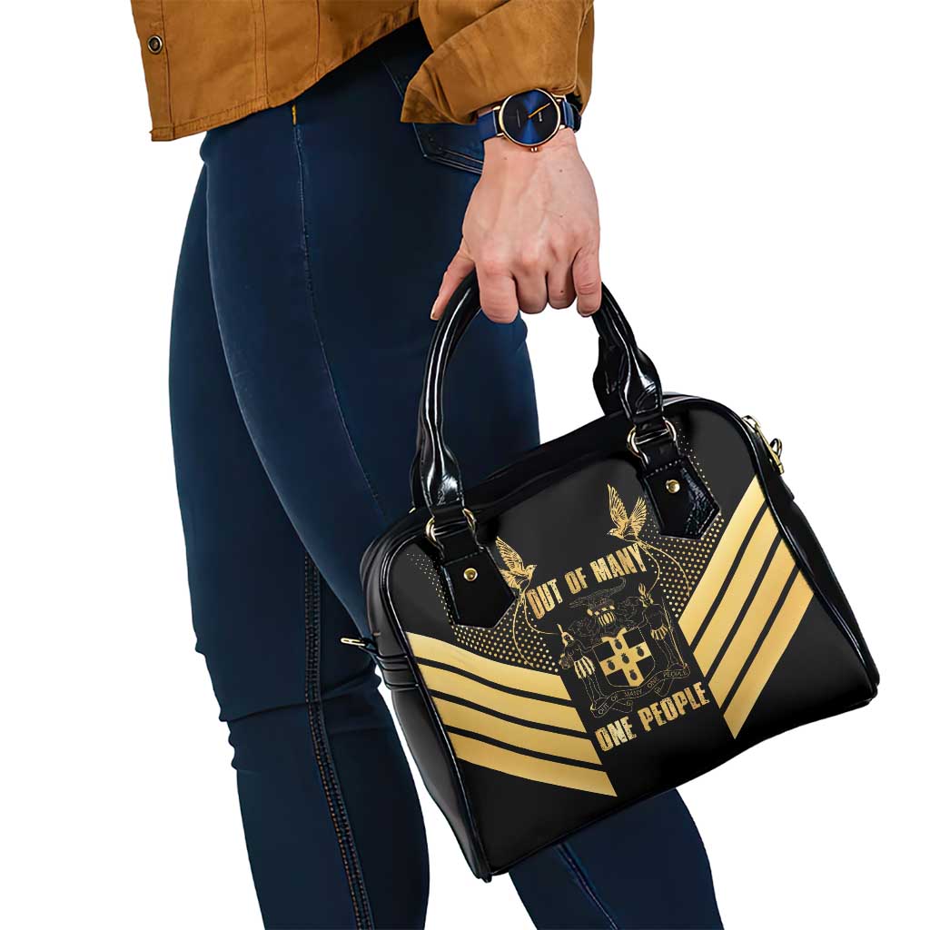 Jamaica Independence Day Shoulder Handbag Out Of Many One People Gold Color