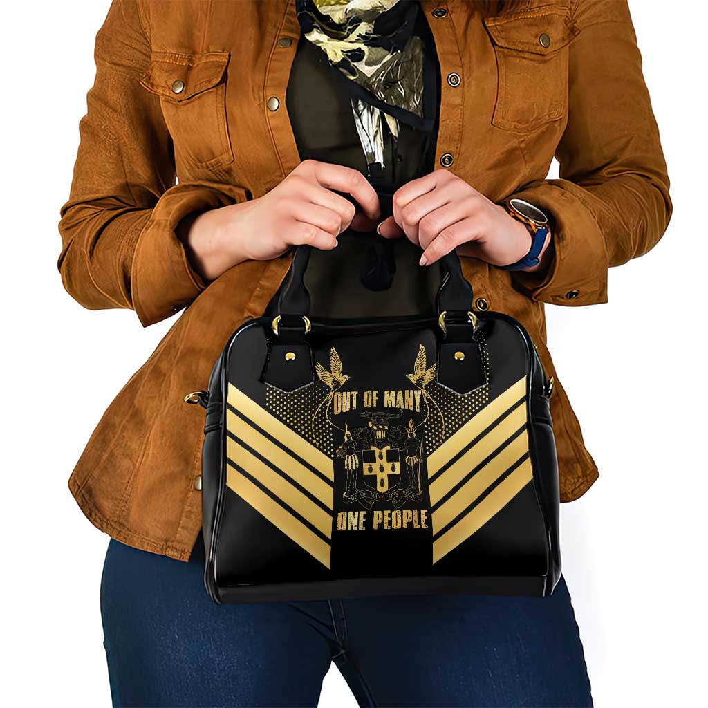 Jamaica Independence Day Shoulder Handbag Out Of Many One People Gold Color