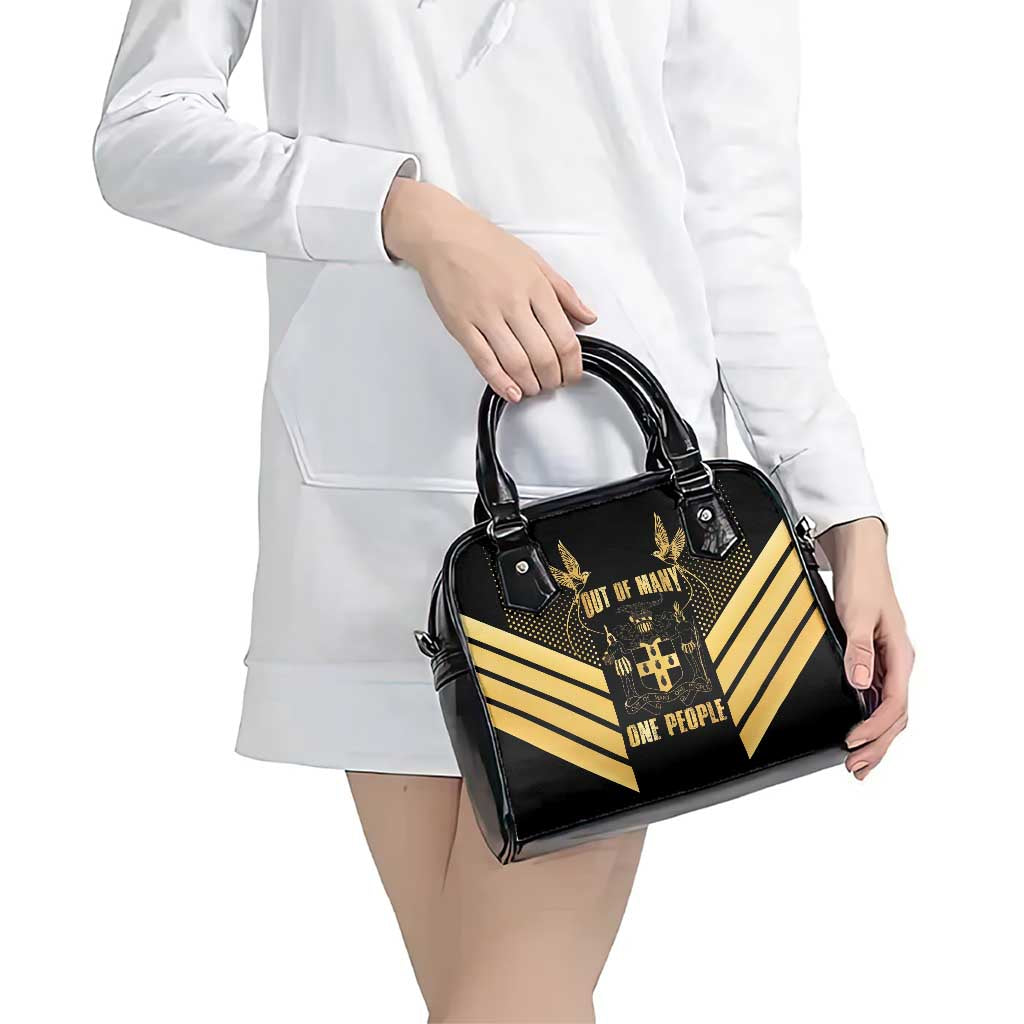 Jamaica Independence Day Shoulder Handbag Out Of Many One People Gold Color