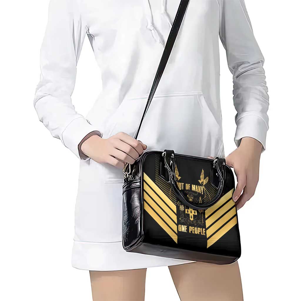 Jamaica Independence Day Shoulder Handbag Out Of Many One People Gold Color