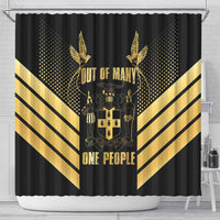 Jamaica Independence Day Shower Curtain Out Of Many One People Gold Color