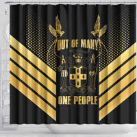 Jamaica Independence Day Shower Curtain Out Of Many One People Gold Color