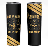 Jamaica Independence Day Skinny Tumbler Out Of Many One People Gold Color