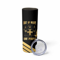 Jamaica Independence Day Skinny Tumbler Out Of Many One People Gold Color