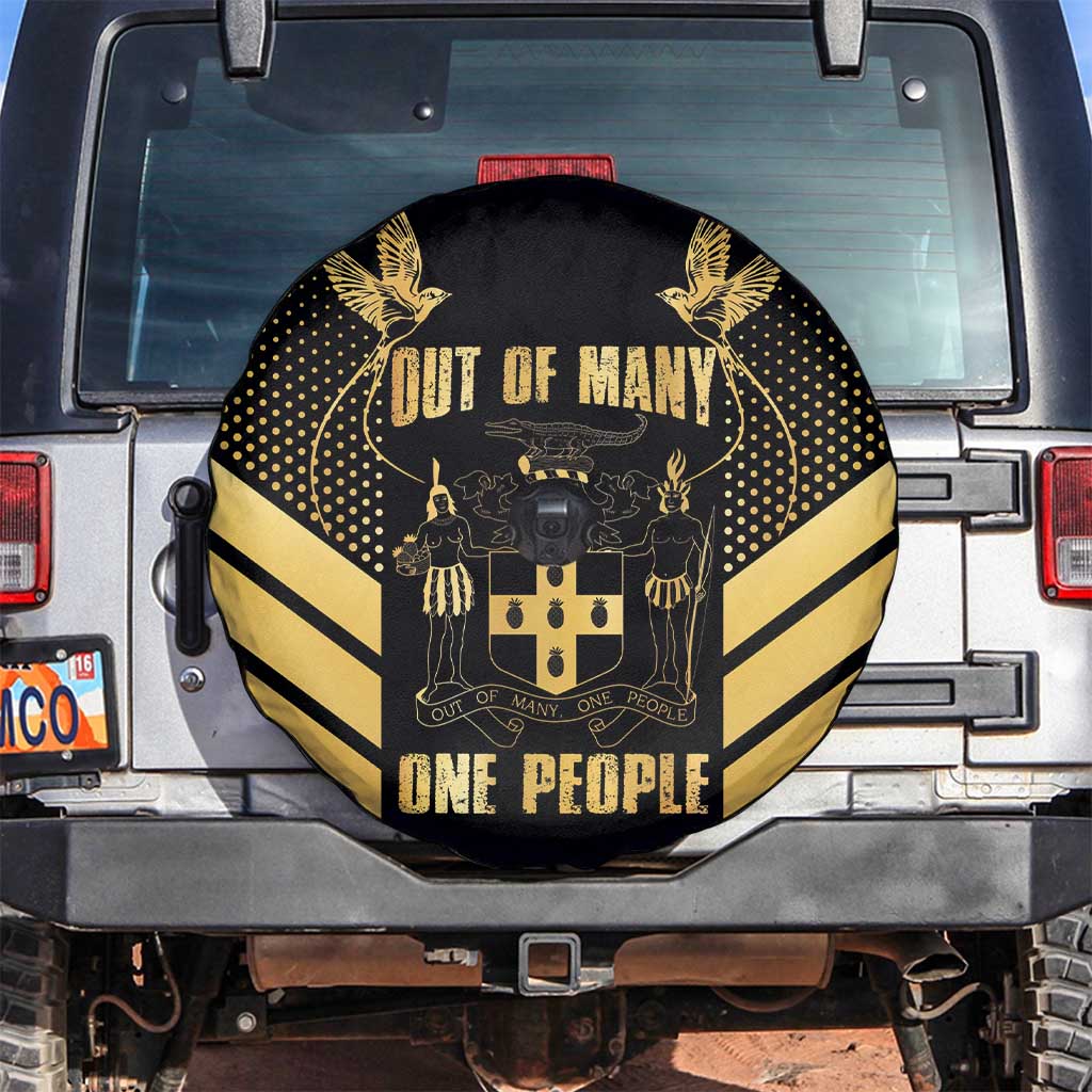 Jamaica Independence Day Spare Tire Cover Out Of Many One People Gold Color