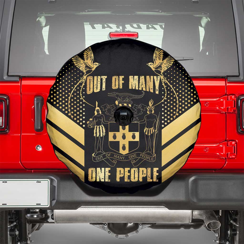 Jamaica Independence Day Spare Tire Cover Out Of Many One People Gold Color