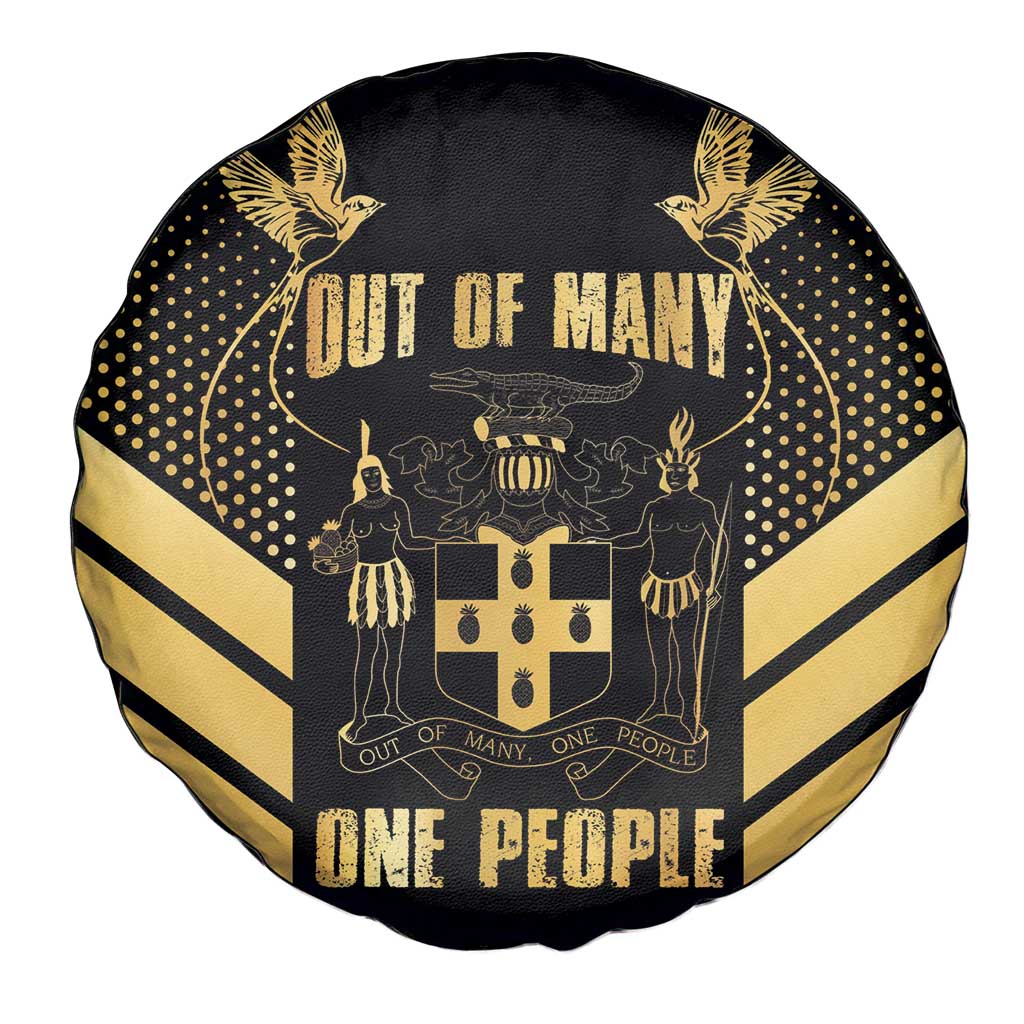 Jamaica Independence Day Spare Tire Cover Out Of Many One People Gold Color