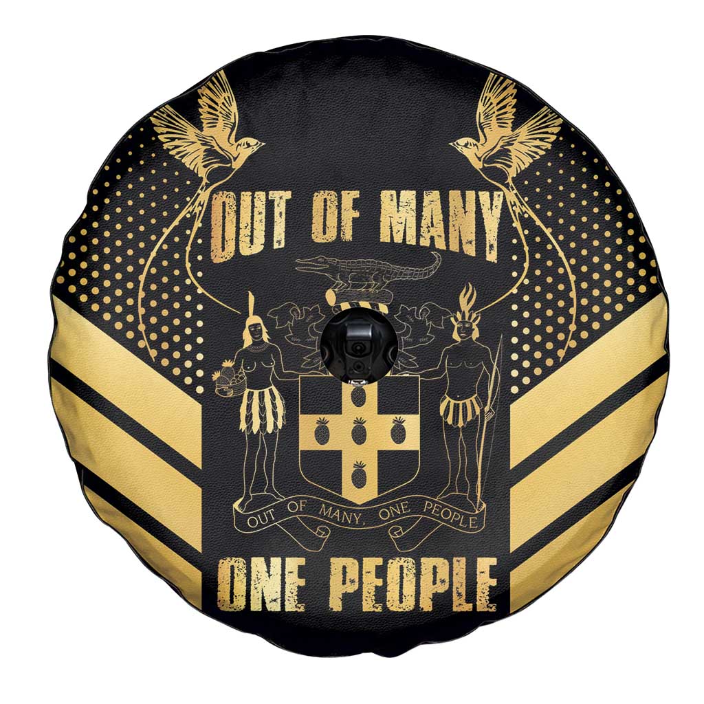 Jamaica Independence Day Spare Tire Cover Out Of Many One People Gold Color