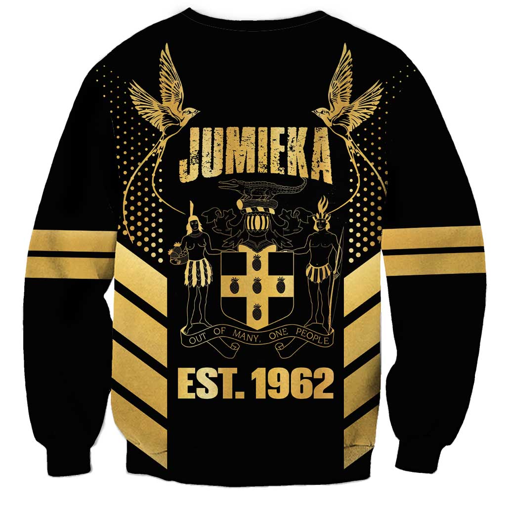 Jamaica Independence Day Sweatshirt Out Of Many One People Gold Color