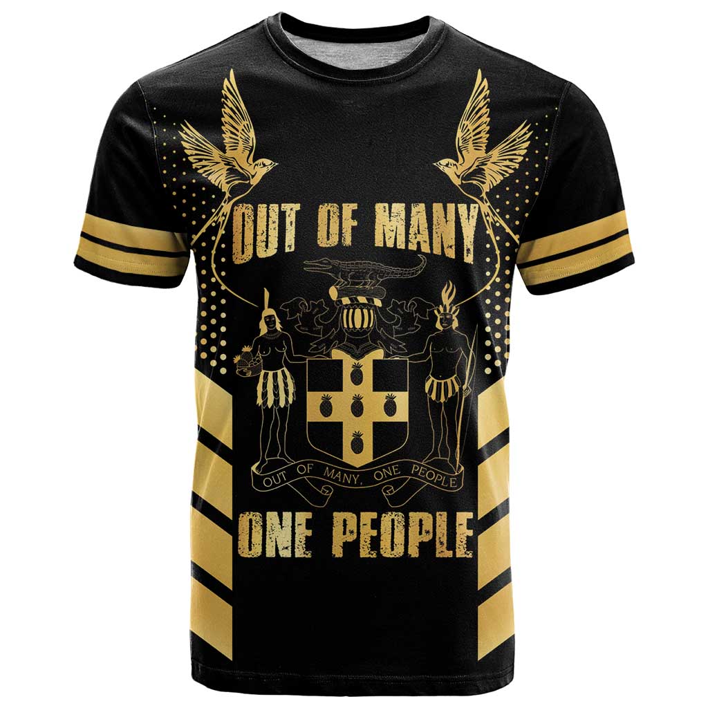Jamaica Independence Day T Shirt Out Of Many One People Gold Color