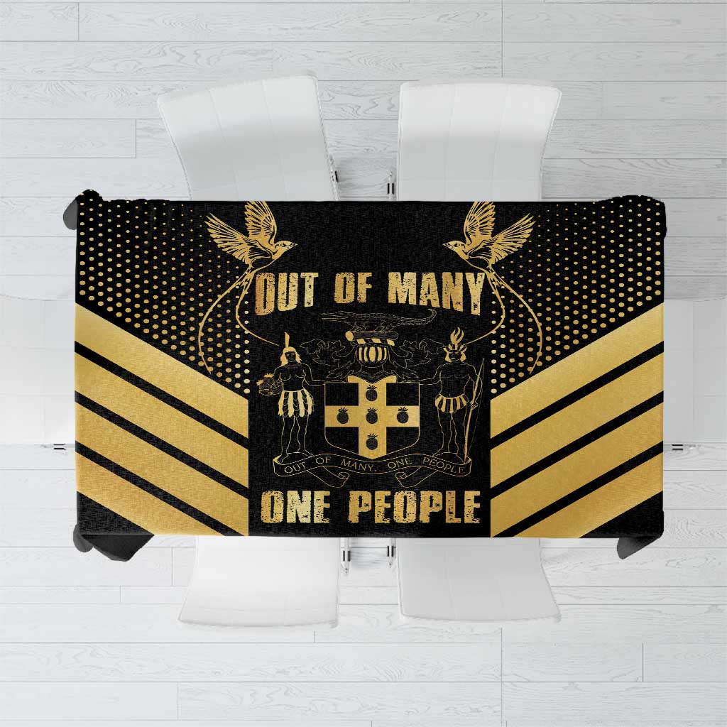 Jamaica Independence Day Tablecloth Out Of Many One People Gold Color