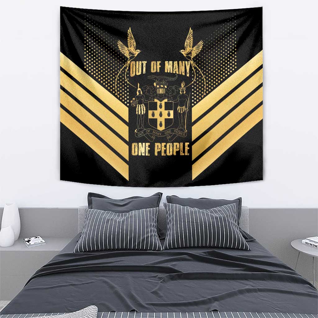 Jamaica Independence Day Tapestry Out Of Many One People Gold Color