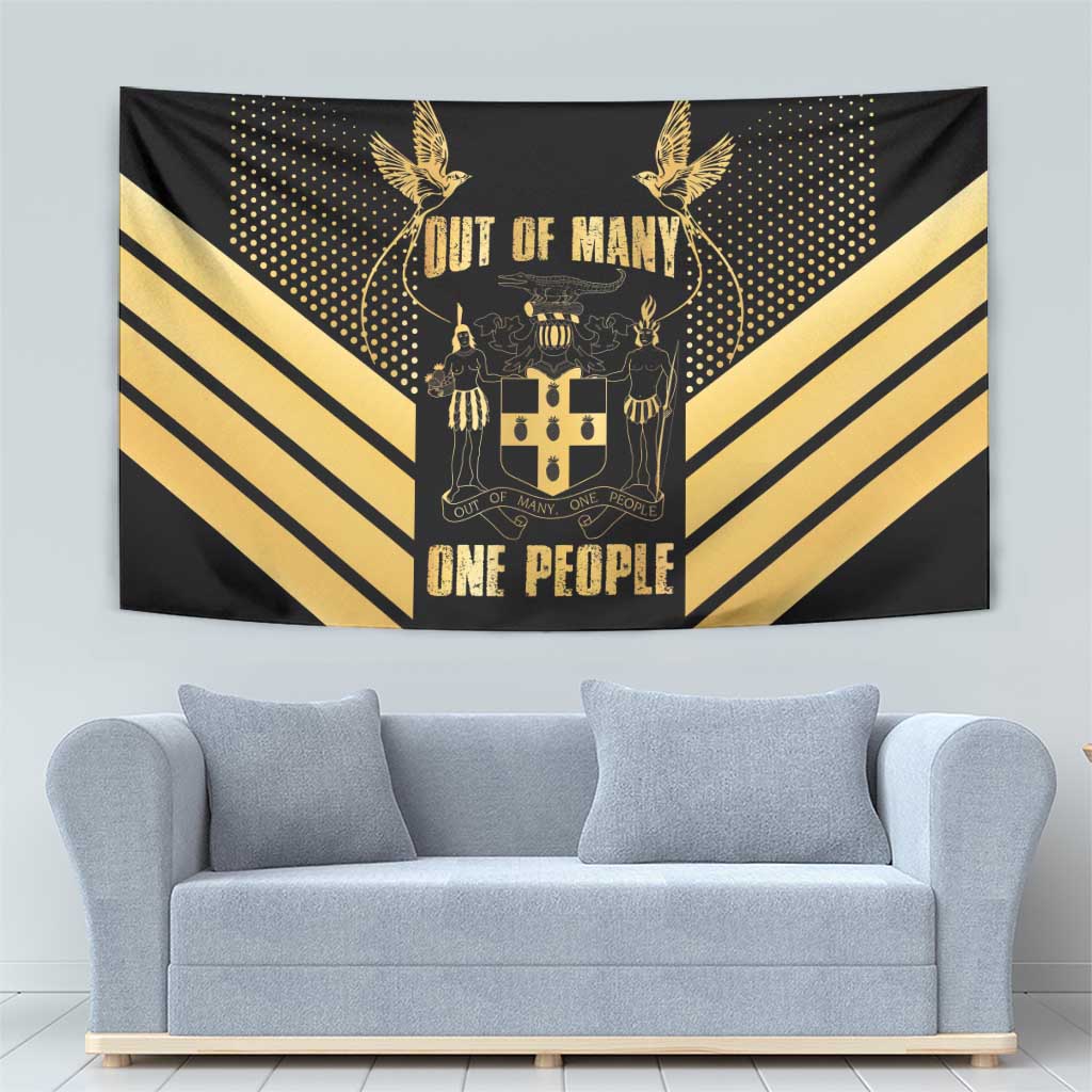 Jamaica Independence Day Tapestry Out Of Many One People Gold Color