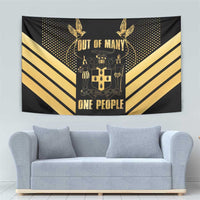 Jamaica Independence Day Tapestry Out Of Many One People Gold Color